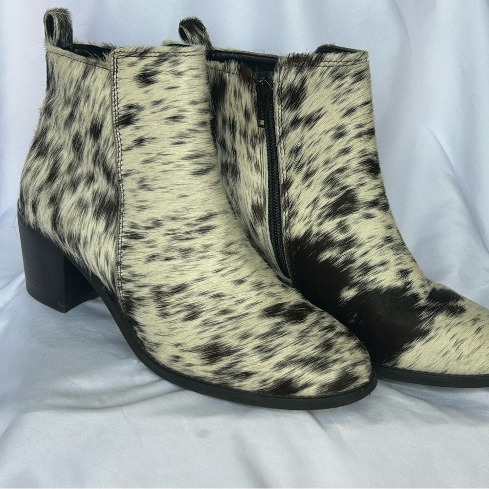 Cow Hide Western Ankle Boots